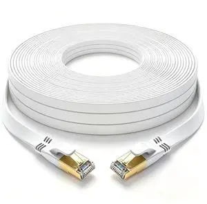 Cat 8 Ethernet Cable 100 FT, Outdoor&Indoor High Speed Heavy Duty Network LAN Internet Cable,SFTP Gold Plated RJ45 40Gbps 2000Mhz Patch Cord, for Modem/Router/Gaming,Faster Than Cat7/Cat6/Cat5-White Cat 8 Ethernet Cable 100 FT, Outdoor&Indoor High Speed Heavy Duty Network LAN Internet Cable,SFTP Gold Plated RJ45 40Gbps 2000Mhz Patch Cord, for Modem/Router/Gaming,Faster Than Cat7/Cat6/Cat5-White