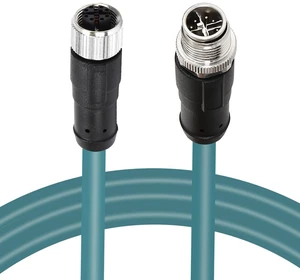 M12 X-Code 8 Pin Industrial Ethernet Cable, IP67 Waterproof Shielded Sensor Cable, Male to Female High-Flex Aviation Connector for Cognex Camera, PLC, Automation System M12 X-Code 8 Pin Industrial Ethernet Cable, IP67 Waterproof Shielded Sensor Cable, Male to Female High-Flex Aviation Connector for Cognex Camera, PLC, Automation System