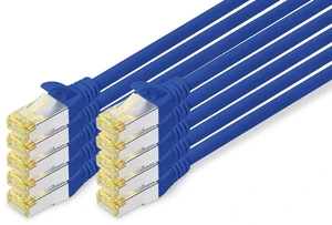 Digitus LAN Cable Cat 6A - 3m - 10 Pieces - RJ45 Network Cable - S/FTP Shielded - Compatible with Cat-6 & Cat-7 - Blue Digitus LAN Cable Cat 6A - 3m - 10 Pieces - RJ45 Network Cable - S/FTP Shielded - Compatible with Cat-6 & Cat-7 - Blue
