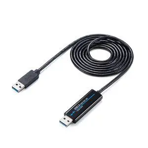 Sanwa Direct 500-USB033 Link Cable, Data Migration Cable, USB 3.2 (Gen1), Win/Mac Compatible, Drag & Drop Support, Windows 11 Compatible Sanwa Direct 500-USB033 Link Cable, Data Migration Cable, USB 3.2 (Gen1), Win/Mac Compatible, Drag & Drop Support, Windows 11 Compatible