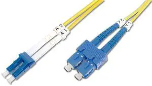 DIGITUS LWL Duplex Patch Cable/LC to SC / 9/125? / Single Mode/Halogen-Free/with Test Report / 3 m/Yellow DIGITUS LWL Duplex Patch Cable/LC to SC / 9/125? / Single Mode/Halogen-Free/with Test Report / 3 m/Yellow