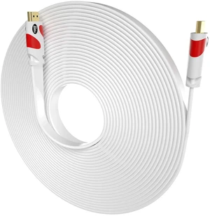 Postta Flat HDMI Cable 40 Feet Flat HDMI 2.0 Cord Support 4K, 3D, 2160p, 1080p, Ethernet and Audio Return-White-Red Postta Flat HDMI Cable 40 Feet Flat HDMI 2.0 Cord Support 4K, 3D, 2160p, 1080p, Ethernet and Audio Return-White-Red