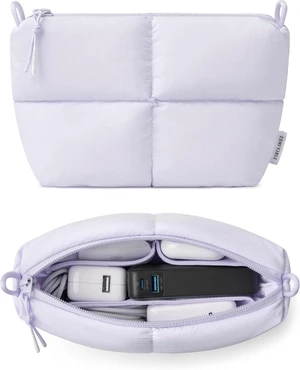 Comfyable Puffy Electronics Organizer Travel Case, Cute Tech Pouch for Women Men, Cable Storage Bag for Charger, Phone, Power Bank, Cord, Compact Tech Accessories Pouch, Lavender Comfyable Puffy Electronics Organizer Travel Case, Cute Tech Pouch for Women Men, Cable Storage Bag for Charger, Phone, Power Bank, Cord, Compact Tech Accessories Pouch, Lavender