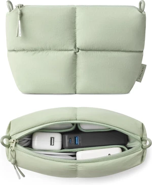 Comfyable Puffy Electronics Organizer Travel Case, Cute Tech Pouch for Women Men, Cable Storage Bag for Charger, Phone, Power Bank, Cord, Compact Tech Accessories Pouch, Sage Comfyable Puffy Electronics Organizer Travel Case, Cute Tech Pouch for Women Men, Cable Storage Bag for Charger, Phone, Power Bank, Cord, Compact Tech Accessories Pouch, Sage