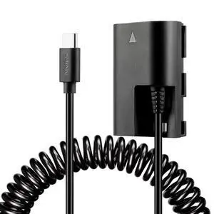Alvin's Cables USB-C Type-c to LP-E6P Dummy Battery Power Coiled Cable for Canon EOS R5/R6 Mark ll/R6/R7/R Camera Alvin's Cables USB-C Type-c to LP-E6P Dummy Battery Power Coiled Cable for Canon EOS R5/R6 Mark ll/R6/R7/R Camera