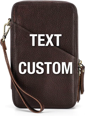 Top Grain Leather Text Custom Electronic Organizer Zipper Bag Tech Pouch, Handmade, Portable Compact Travel Storage Cases for Phone, USB Cables, Power Banks, Chargers, Hard Drive Top Grain Leather Text Custom Electronic Organizer Zipper Bag Tech Pouch, Handmade, Portable Compact Travel Storage Cases for Phone, USB Cables, Power Banks, Chargers, Hard Drive