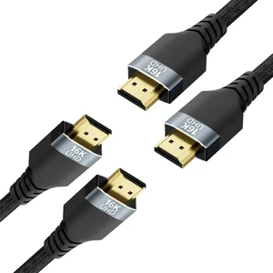 2-Pack 0.6M (2FT) Short HDMI 2.2/2.1 Cables,96/48Gbps Ultra High Speed,16K@60Hz,8K@120Hz,4K@240/480Hz,Nylon Braided,eARC,Dolby Atmos,Vision,HDR10+,VRR, Compatible with PS5,UHD TV,Monitor 2-Pack 0.6M (2FT) Short HDMI 2.2/2.1 Cables,96/48Gbps Ultra High Speed,16K@60Hz,8K@120Hz,4K@240/480Hz,Nylon Braided,eARC,Dolby Atmos,Vision,HDR10+,VRR, Compatible with PS5,UHD TV,Monitor