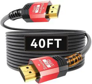 Fiber Optic HDMI 2.1 Cable 40FT,48Gbps Ultra High Speed Braided Uni-Directional Cord-8K@60Hz 4K@120Hz/144Hz HDCP 2.2&2.3 eARC DTS:X HDR10 VRR Compatible for RTX 5090/PS5/Xbox X/S/TV etc Fiber Optic HDMI 2.1 Cable 40FT,48Gbps Ultra High Speed Braided Uni-Directional Cord-8K@60Hz 4K@120Hz/144Hz HDCP 2.2&2.3 eARC DTS:X HDR10 VRR Compatible for RTX 5090/PS5/Xbox X/S/TV etc