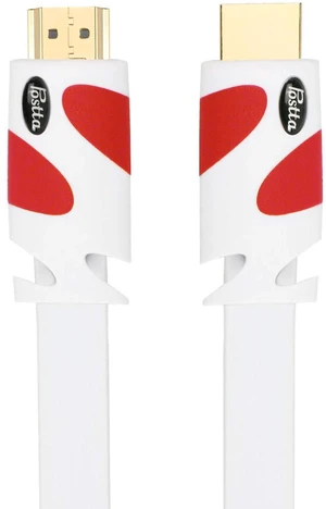 Postta Flat HDMI Cable 30 Feet Flat HDMI 2.0 Cord Support 4K, 3D, 2160p, 1080p, Ethernet and Audio Return-White-Red Postta Flat HDMI Cable 30 Feet Flat HDMI 2.0 Cord Support 4K, 3D, 2160p, 1080p, Ethernet and Audio Return-White-Red