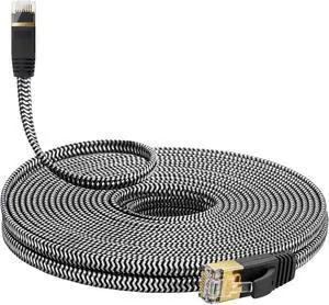 Cat 7 Ethernet Cable 150ft - Nylon Braided Flat High Speed Internet Cable LAN Cable Shielded Fast and Stable Ethernet Cord for Home and Office Cat 7 Ethernet Cable 150ft - Nylon Braided Flat High Speed Internet Cable LAN Cable Shielded Fast and Stable Ethernet Cord for Home and Office