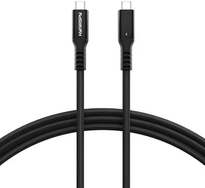 40Gbps Thunderbolt 4 Cable 10ft USB C to USB C Cable, 240W(5A) Charging Cord, Braided Type C Cable Compatible for Dual 8K/4K Display, USB4, SSD, eGPU, Mac Studio/mini, iPhone,Black 40Gbps Thunderbolt 4 Cable 10ft USB C to USB C Cable, 240W(5A) Charging Cord, Braided Type C Cable Compatible for Dual 8K/4K Display, USB4, SSD, eGPU, Mac Studio/mini, iPhone,Black