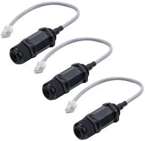 Panel Mounting RJ45 Waterproof Connector with Shield, Male to Female, 8P8C, CAT 5, CAT 5E, M22 IP67 Ethernet LAN Cable Coupler Outdoor Adapter Weatherproof Connection (3-Pack) Panel Mounting RJ45 Waterproof Connector with Shield, Male to Female, 8P8C, CAT 5, CAT 5E, M22 IP67 Ethernet LAN Cable Coupler Outdoor Adapter Weatherproof Connection (3-Pack)