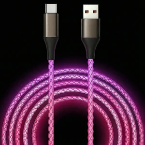 USB C Cable, 3FT Colorful Gradual Light up Type C Charger Fast Charging Led USB Type C Cord Compatible with iPhone 17/17 Pro/16e/16/15 Pro Max,Samsung Galaxy S10 S9 S8 Plus, Note 10 9 8(Pink Purple) USB C Cable, 3FT Colorful Gradual Light up Type C Charger Fast Charging Led USB Type C Cord Compatible with iPhone 17/17 Pro/16e/16/15 Pro Max,Samsung Galaxy S10 S9 S8 Plus, Note 10 9 8(Pink Purple)