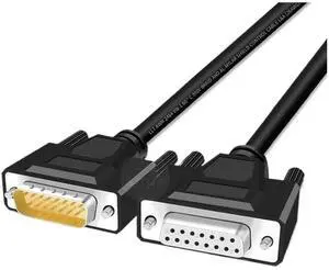 0.5M DB37 DB25 DB15 Male to Female Cable Double-Shielded with Foil Metal Braid D-SUB 37/25/15 PIN RS232 Serial Cable(DB15 M-F) 0.5M DB37 DB25 DB15 Male to Female Cable Double-Shielded with Foil Metal Braid D-SUB 37/25/15 PIN RS232 Serial Cable(DB15 M-F)