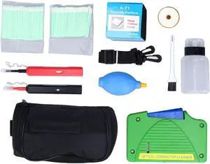 11 Pieces Fiber Optic Cleaning Kit Optic Fiber Cleaning Inspection Tools 1.25mm 2.5mm End Pen Cleaner Box 11 Pieces Fiber Optic Cleaning Kit Optic Fiber Cleaning Inspection Tools 1.25mm 2.5mm End Pen Cleaner Box