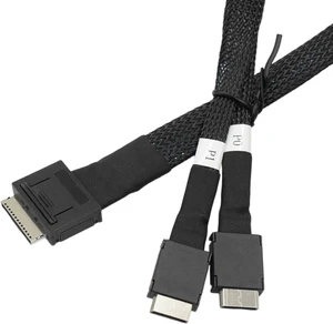 Highly Speed Data Transfer Cable for Servers, 50cm SFF8611 8i to SFF8611 4ix2 Cord for IT Hardware Engineering Highly Speed Data Transfer Cable for Servers, 50cm SFF8611 8i to SFF8611 4ix2 Cord for IT Hardware Engineering