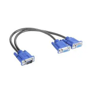 Splitter Cable 1 Computer to Dual 2 Monitor Adapter Y Splitter Male to Female Wire Cord Splitter Cable 1 Computer to Dual 2 Monitor Adapter Y Splitter Male to Female Wire Cord
