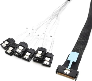 High Speed 8i(74P) to 8xSATA Conversion Cable pieceIE5.0 Port 24Gbps SAS4.0 Power Cable for Server Data Transfer High Speed 8i(74P) to 8xSATA Conversion Cable pieceIE5.0 Port 24Gbps SAS4.0 Power Cable for Server Data Transfer