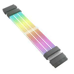 Addressable 24 Pin ARGB Extension Cable for PC Case, Soft Silicone Panel, 24 Pins ARGB, 260mm Length Addressable 24 Pin ARGB Extension Cable for PC Case, Soft Silicone Panel, 24 Pins ARGB, 260mm Length