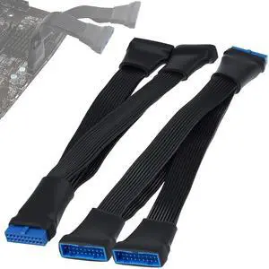 2Pcs USB 3.0 Header Splitter Extension Cable, 19/20 Pin 1 to 2 Y Internal Hub Splitter, Internal Adapter DIY-Cable for Motherboard (5.9 inch) 2Pcs USB 3.0 Header Splitter Extension Cable, 19/20 Pin 1 to 2 Y Internal Hub Splitter, Internal Adapter DIY-Cable for Motherboard (5.9 inch)