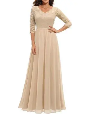 6-color 5-size new European and American best-selling lace-trimmed long-sleeve waist-cinching elegant dress 6-color 5-size new European and American best-selling lace-trimmed long-sleeve waist-cinching elegant dress