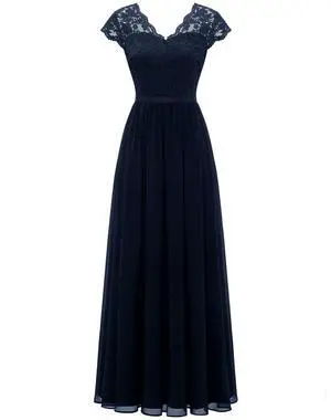 6-color 5-size new European and American best-selling lace-trimmed long-sleeve waist-cinching elegant dress 6-color 5-size new European and American best-selling lace-trimmed long-sleeve waist-cinching elegant dress