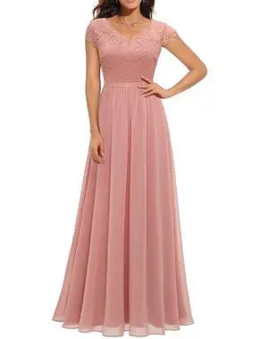 6-color 5-size new European and American best-selling lace-trimmed long-sleeve waist-cinching elegant dress 6-color 5-size new European and American best-selling lace-trimmed long-sleeve waist-cinching elegant dress