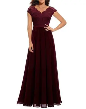 6-color 5-size new European and American best-selling lace-trimmed long-sleeve waist-cinching elegant dress 6-color 5-size new European and American best-selling lace-trimmed long-sleeve waist-cinching elegant dress