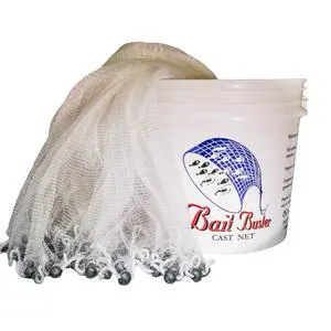 Superior Handmade Manhaden Cast Net: 5/8" Sq. Mesh 7ft-White Superior Handmade Manhaden Cast Net: 5/8" Sq. Mesh 7ft-White