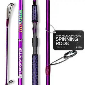 Psychedelic Inshore Spinning Rods - Medium Spinning Rod Saltwater, Fast Action 7 Foot Fishing Rod Saltwater, Deep Sea Fishing Rods Baitcaster with Fuji K Series Alconite Guides Psychedelic Inshore Spinning Rods - Medium Spinning Rod Saltwater, Fast Action 7 Foot Fishing Rod Saltwater, Deep Sea Fishing Rods Baitcaster with Fuji K Series Alconite Guides
