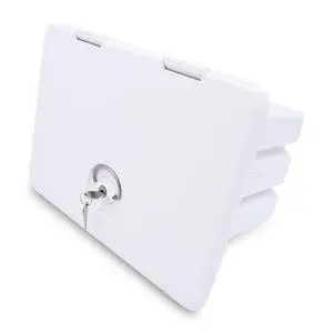 Sure-Seal Tackle Box Boat Access Hatch - Deck Compartment Includes 3 Plano Lure Trays - Dual Seals Offer Watertight Fit - 11" x 15", Polar White Sure-Seal Tackle Box Boat Access Hatch - Deck Compartment Includes 3 Plano Lure Trays - Dual Seals Offer Watertight Fit - 11" x 15", Polar White