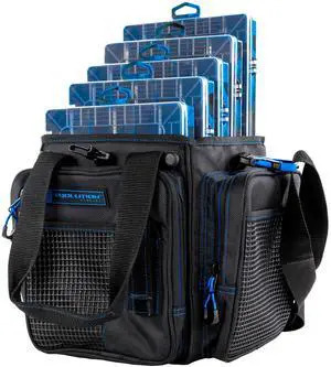 Drift Series Topless Vertical Tackle Bag Outdoor Rucksack w/ 5 Fishing Tackle Trays, Padded Handle and Shoulder Strap, Plier Holster, Tackle Carrying Case Drift Series Topless Vertical Tackle Bag Outdoor Rucksack w/ 5 Fishing Tackle Trays, Padded Handle and Shoulder Strap, Plier Holster, Tackle Carrying Case