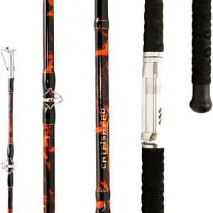 Black Dragon Fire Glow Rod 7'6" One-Piece Spinning or Casting, M, MH, H Action, Sun-Activated Glow-in-the-Dark Rod, Anti-Slip Super Grip Handle, Stainless Steel Guides, Aluminum Reel Seat Black Dragon Fire Glow Rod 7'6" One-Piece Spinning or Casting, M, MH, H Action, Sun-Activated Glow-in-the-Dark Rod, Anti-Slip Super Grip Handle, Stainless Steel Guides, Aluminum Reel Seat