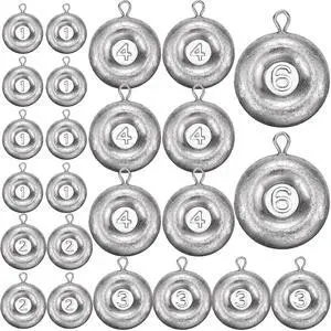 24 Pieces Fishing Disc Sinkers Weights Disc Sinker Fishing Sinkers Weights for Saltwater Catfishing Trolling Surf Tackle 24 Pieces Fishing Disc Sinkers Weights Disc Sinker Fishing Sinkers Weights for Saltwater Catfishing Trolling Surf Tackle