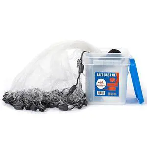 American Saltwater Fishing Cast Net 3/8 1/4-Inch Mesh 4ft 6ft 8ft Radius, 1-Pound Per Foot, for Bait Fish with Utility Bucket Casting American Saltwater Fishing Cast Net 3/8 1/4-Inch Mesh 4ft 6ft 8ft Radius, 1-Pound Per Foot, for Bait Fish with Utility Bucket Casting