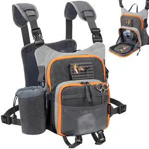 QulayQualy Fly Fishing Pack - Chest Pack with Work Station Lightweight Tackle Fishing Bag with Quick-Release QulayQualy Fly Fishing Pack - Chest Pack with Work Station Lightweight Tackle Fishing Bag with Quick-Release