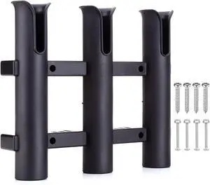 Fishing Rod Holder Bracket, Tube 3 Rod Rack, Fishing Rod for Boat Kayak Garage Storage or Truck with Screws Side-Mount Fishing Rod Holder Bracket, Tube 3 Rod Rack, Fishing Rod for Boat Kayak Garage Storage or Truck with Screws Side-Mount