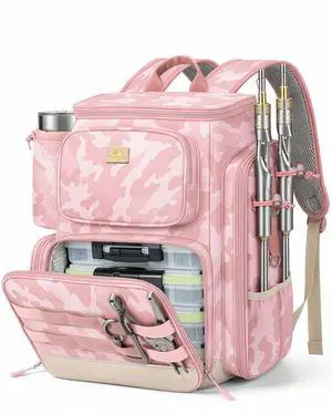 Pro Fishing Backpack with 4 Tackle Boxes, 3600 Tackle Box Backpack | Fishing Bag with Rod Holder, Tackle Backpack with Large Side Gear Storage & Insulated Cooler Compartment, Fishing Gifts Pro Fishing Backpack with 4 Tackle Boxes, 3600 Tackle Box Backpack | Fishing Bag with Rod Holder, Tackle Backpack with Large Side Gear Storage & Insulated Cooler Compartment, Fishing Gifts