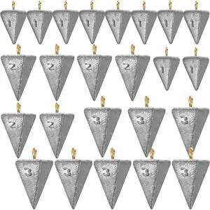 Fishing Weights Sinker Kit Rig Pyramid Fishing Sinker Catfish for Freshwater Saltwater Bass Casting Surf Tackle Assortment in 1, 3, 4, 6 oz Fishing Weights Sinker Kit Rig Pyramid Fishing Sinker Catfish for Freshwater Saltwater Bass Casting Surf Tackle Assortment in 1, 3, 4, 6 oz
