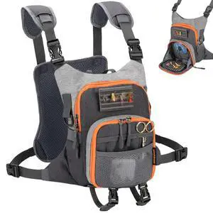 QulayQualy Fly Fishing Pack - Chest Pack with Work Station Lightweight Tackle Fishing Bag with Quick-Release QulayQualy Fly Fishing Pack - Chest Pack with Work Station Lightweight Tackle Fishing Bag with Quick-Release