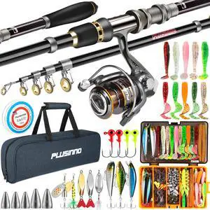 Fishing Gear - Telescopic Fishing Rod and Reel Combo with Tackle Box, Collapsible Rod and Lures Box, Travel Fish Pole Starter Kit, Fishing Accessories Tackle Lure Kit Gifts for Men Bass Trout Fishing Gear - Telescopic Fishing Rod and Reel Combo with Tackle Box, Collapsible Rod and Lures Box, Travel Fish Pole Starter Kit, Fishing Accessories Tackle Lure Kit Gifts for Men Bass Trout