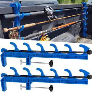 2 Sets Truck Bed Fishing Rod Holder, Fishing Pole Rack for Truck Holds 4 Rods, Fits 2.36" Thick Rails, Easy Install Kayak & Fly Rod Storage Stand 2 Sets Truck Bed Fishing Rod Holder, Fishing Pole Rack for Truck Holds 4 Rods, Fits 2.36" Thick Rails, Easy Install Kayak & Fly Rod Storage Stand