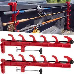 2 Sets Truck Bed Fishing Rod Holder, Fishing Pole Rack for Truck Holds 4 Rods, Fits 2.36" Thick Rails, Easy Install Kayak & Fly Rod Storage Stand 2 Sets Truck Bed Fishing Rod Holder, Fishing Pole Rack for Truck Holds 4 Rods, Fits 2.36" Thick Rails, Easy Install Kayak & Fly Rod Storage Stand