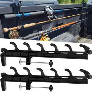 2 Sets Truck Bed Fishing Rod Holder, Fishing Pole Rack for Truck Holds 4 Rods, Fits 2.36" Thick Rails, Easy Install Kayak & Fly Rod Storage Stand 2 Sets Truck Bed Fishing Rod Holder, Fishing Pole Rack for Truck Holds 4 Rods, Fits 2.36" Thick Rails, Easy Install Kayak & Fly Rod Storage Stand
