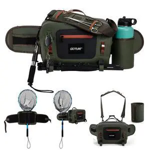 Waterproof Fishing Waist Pack,IPX8 840D TPU Large Tackle Bag with Rod Holder,Airtight Zipper Closure,Detachable Water Bottle Holder, 10L Fly Fishing Bag with Adjustable Strap,Sling Fanny Pack Waterproof Fishing Waist Pack,IPX8 840D TPU Large Tackle Bag with Rod Holder,Airtight Zipper Closure,Detachable Water Bottle Holder, 10L Fly Fishing Bag with Adjustable Strap,Sling Fanny Pack
