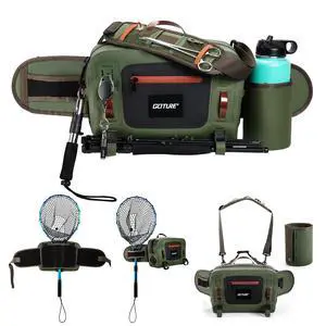 Waterproof Fishing Waist Pack,IPX8 840D TPU Large Tackle Bag with Rod Holder,Airtight Zipper Closure,Detachable Water Bottle Holder, 10L Fly Fishing Bag with Adjustable Strap,Sling Fanny Pack Waterproof Fishing Waist Pack,IPX8 840D TPU Large Tackle Bag with Rod Holder,Airtight Zipper Closure,Detachable Water Bottle Holder, 10L Fly Fishing Bag with Adjustable Strap,Sling Fanny Pack