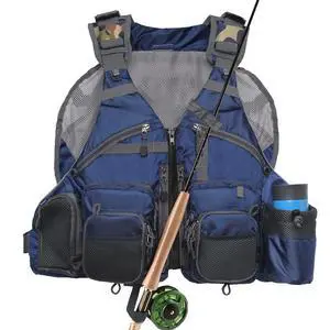 Fly Fishing Vest Pack Adjustable for Men and Women(Blue) | Breathable Mesh, Multiple pockets, Adjustable Size, Lightweight, Backpack for Outdoor Trout Bass Fishing Fly Fishing Vest Pack Adjustable for Men and Women(Blue) | Breathable Mesh, Multiple pockets, Adjustable Size, Lightweight, Backpack for Outdoor Trout Bass Fishing
