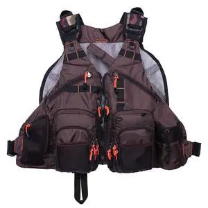 Fly Fishing Vest Pack Adjustable for Men and Women (Brown) | Breathable Mesh, Multiple pockets, Adjustable Size, Lightweight, Backpack for Outdoor Trout Bass Fishing Fly Fishing Vest Pack Adjustable for Men and Women (Brown) | Breathable Mesh, Multiple pockets, Adjustable Size, Lightweight, Backpack for Outdoor Trout Bass Fishing