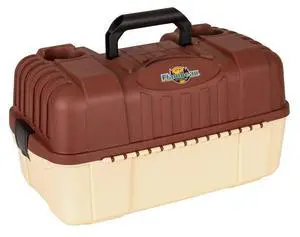 Outdoors 2059 Hip Roof 7-Tray Fishing Tackle Box - Large Portable All-Weather Fishing Lure Organizer, 61 Compartments, Beige/Terracota Brown Outdoors 2059 Hip Roof 7-Tray Fishing Tackle Box - Large Portable All-Weather Fishing Lure Organizer, 61 Compartments, Beige/Terracota Brown