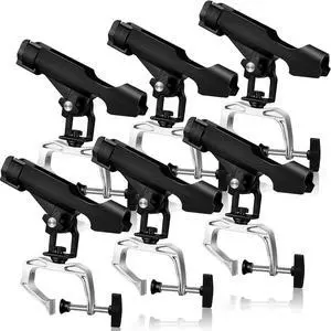 6 Pack Fishing Boat Rod Holder 360 Degree Adjustable with Large Clamp Boat Rod Bracket Folding Fishing Pole Holders for Kayak Canoe Raft 6 Pack Fishing Boat Rod Holder 360 Degree Adjustable with Large Clamp Boat Rod Bracket Folding Fishing Pole Holders for Kayak Canoe Raft